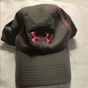 Under Armour Dark Gray Cap with Pink Emblem